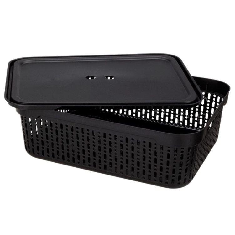 Koszyk z pokrywą Lidia XL czarny